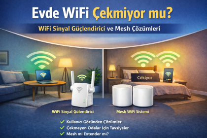 Evde WiFi çekmeyen odalar için WiFi sinyal güçlendirici ve mesh WiFi sistemi karşılaştırması