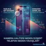 Telefon güncellemesi sonrası kamera kalitesindeki düşüşün ve yavaşlamanın teknik nedenlerini gösteren şema
